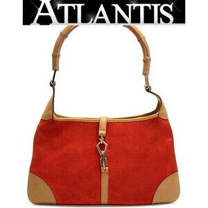 Gucci Bamboo Jackie Hobo Shoulder Bag Suede Orange